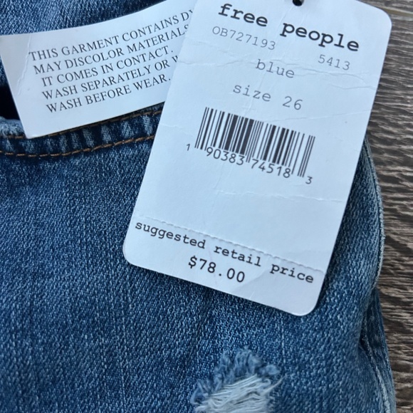 NWT Free People Slim Distressed Boyfriend Jeans - Picture 8 of 10